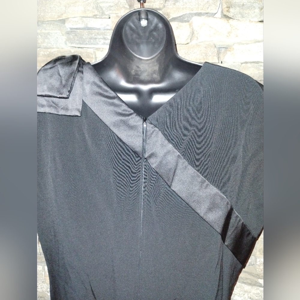Adele Simpson Vintage Black Formal Shift Dress Wi… - image 5